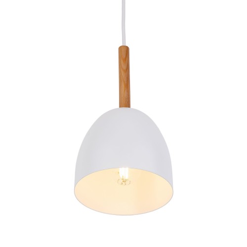 Tk Lighting Nord 4868 lampa wisząca 1x15W E27 biała drewniana
