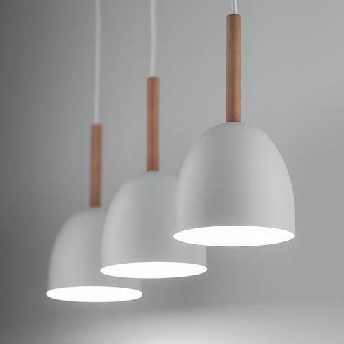 Tk Lighting Nord 4869 lampa wisząca 3x15W E27 biała drewniana