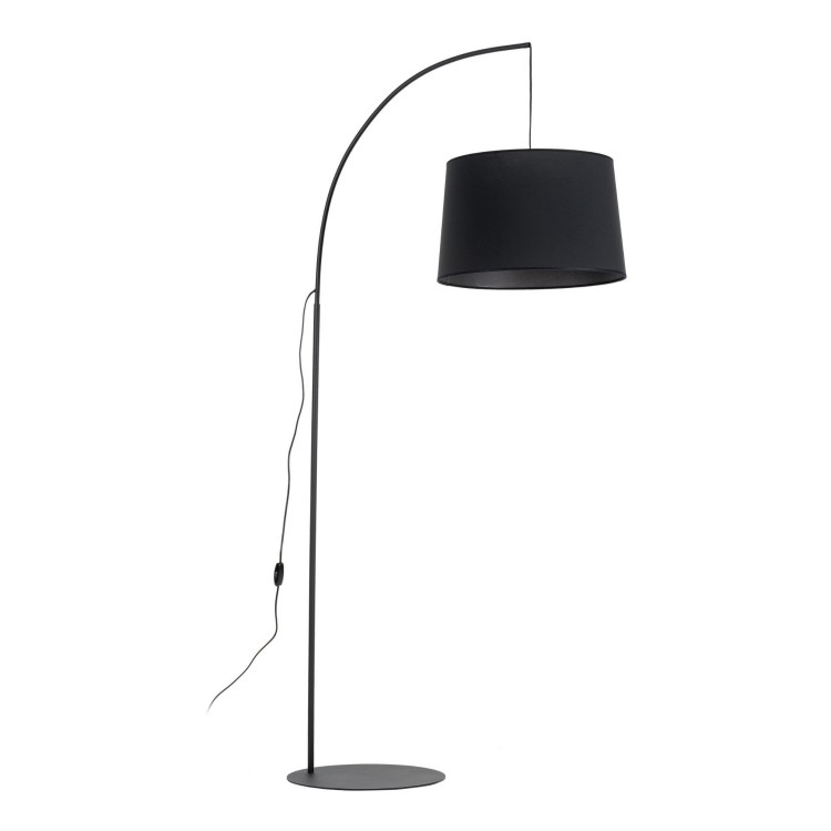 Lampa podłogowa nowoczesna loft łukowa abażur materiałowy czarna TK Lighting Orta 5417 1x15W E27