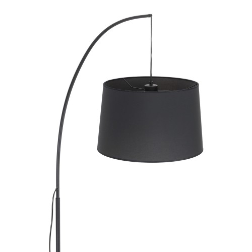 Lampa podłogowa nowoczesna loft łukowa abażur materiałowy czarna TK Lighting Orta 5417 1x15W E27