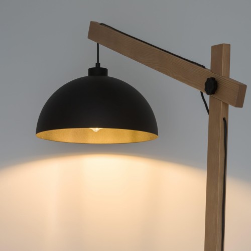 Tk Lighting Oslo 5582 lampa stojąca podłogowa 1x15W E27 czarna drewniana