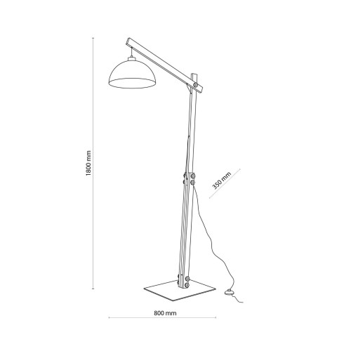 Tk Lighting Oslo 5582 lampa stojąca podłogowa 1x15W E27 czarna drewniana