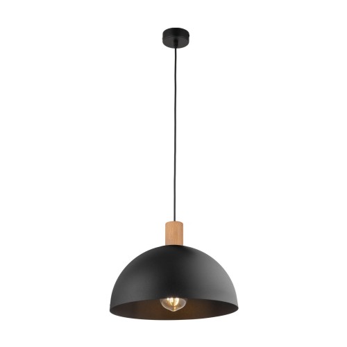 Tk Lighting Oslo 4852 lampa wisząca 1x15W E27 czarna drewniana