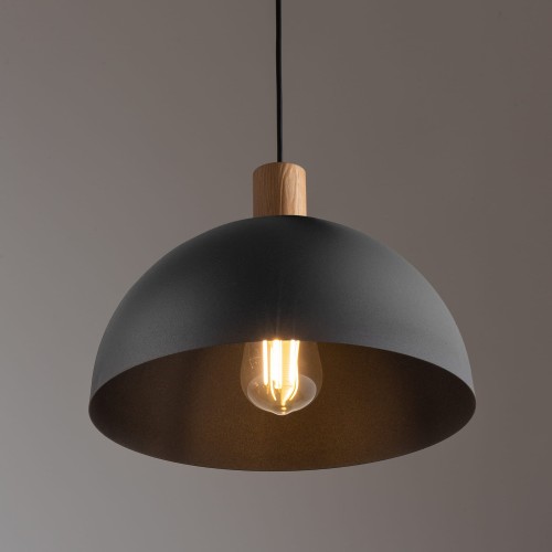 Tk Lighting Oslo 4852 lampa wisząca 1x15W E27 czarna drewniana
