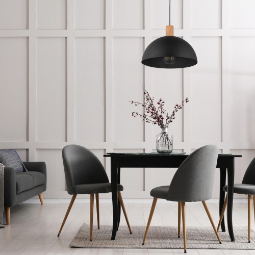 Tk Lighting Oslo 4852 lampa wisząca 1x15W E27 czarna drewniana