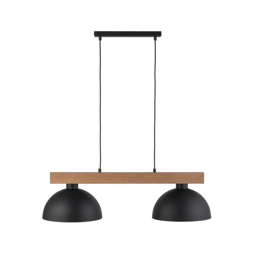 Tk Lighting Oslo 4711 lampa wisząca 2x15W E27 czarna drewniana