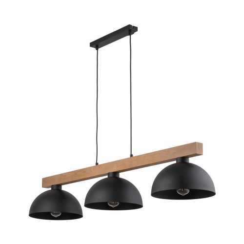 Tk Lighting Oslo 4710 lampa wisząca 3x15W E27 czarna drewniana