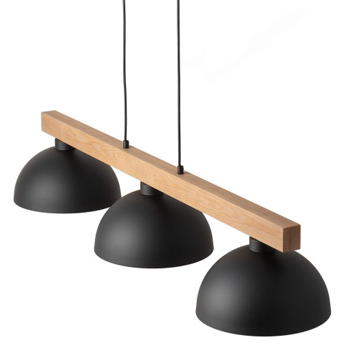 Tk Lighting Oslo 4710 lampa wisząca 3x15W E27 czarna drewniana