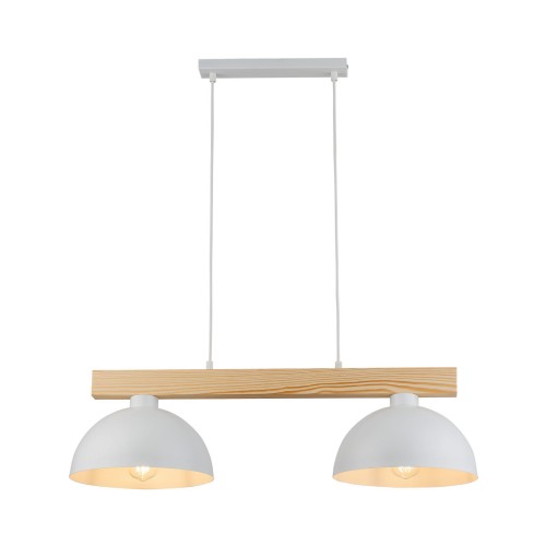 Tk Lighting Oslo 4713 lampa wisząca skandynawska klosze 2x15W E27 biała drewniana