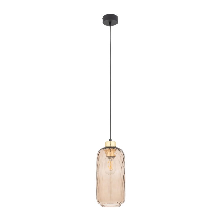 Lampa wisząca nowoczesna elegancka glamour loft klosz szklany bursztynowa czarna TK Lighting Pescara 4575 1x15W E27