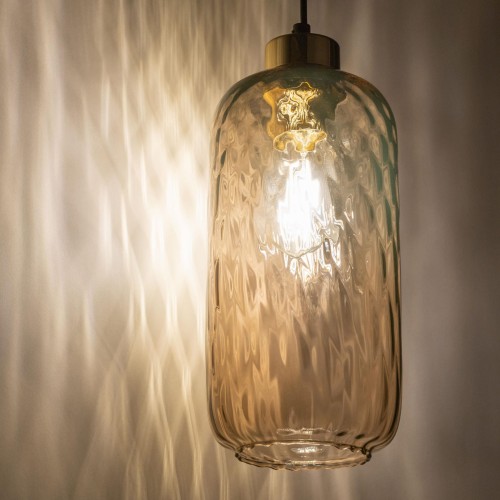 Lampa wisząca nowoczesna elegancka glamour loft klosz szklany bursztynowa czarna TK Lighting Pescara 4575 1x15W E27