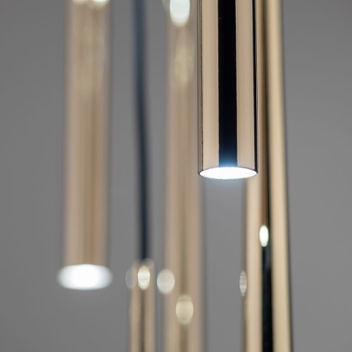 Lampa wisząca nowoczesna elegancka glamour sople patyk rurka czarna złota TK Lighting Piano 10118 10x8W G9
