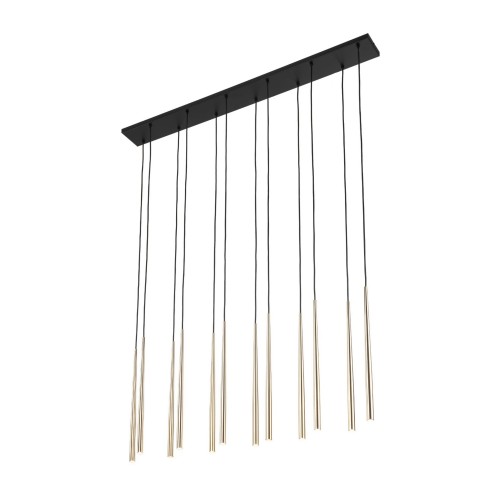 Lampa wisząca nowoczesna elegancka glamour sople patyk rurka czarna złota TK Lighting Piano 10119 12x8W G9