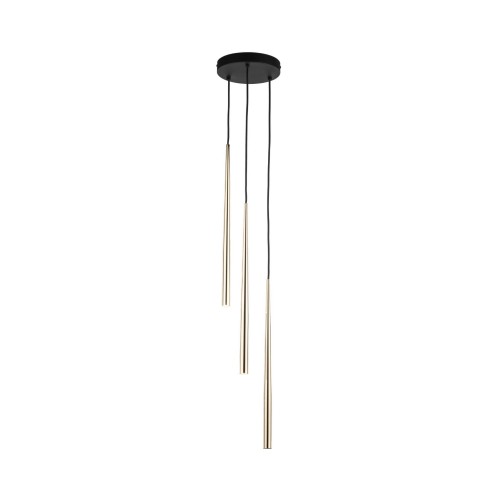 Lampa wisząca nowoczesna elegancka glamour sople patyk rurka czarna złota TK Lighting Piano 10117 3x8W G9
