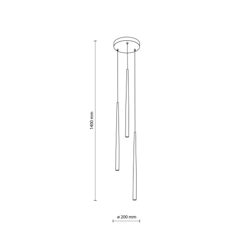 Lampa wisząca nowoczesna elegancka glamour sople patyk rurka czarna złota TK Lighting Piano 10117 3x8W G9