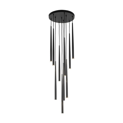 Lampa wisząca nowoczesna elegancka glamour sople patyk rurka czarna TK Lighting Piano 10114 10x8W G9