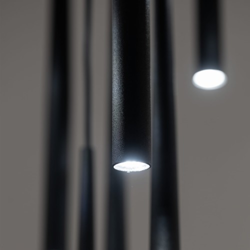 Lampa wisząca nowoczesna elegancka glamour sople patyk rurka czarna TK Lighting Piano 10114 10x8W G9