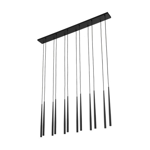 Lampa wisząca nowoczesna elegancka glamour sople patyk rurka czarna TK Lighting Piano 10115 12x8W G9