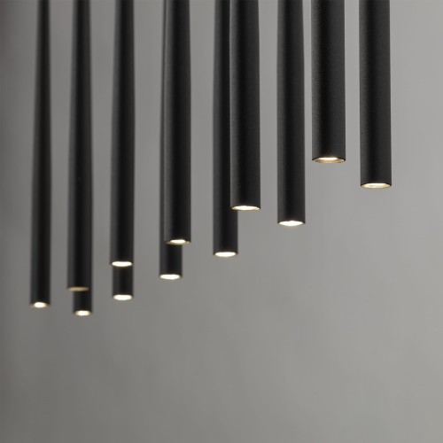 Lampa wisząca nowoczesna elegancka glamour sople patyk rurka czarna TK Lighting Piano 10115 12x8W G9
