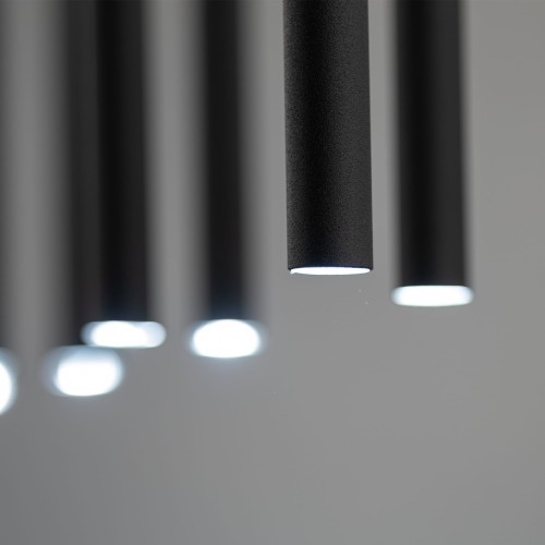 Lampa wisząca nowoczesna elegancka glamour sople patyk rurka czarna TK Lighting Piano 10115 12x8W G9