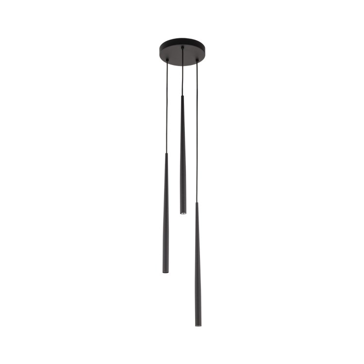 Lampa wisząca nowoczesna elegancka glamour sople patyk rurka czarna TK Lighting Piano 10113 3x8W G9