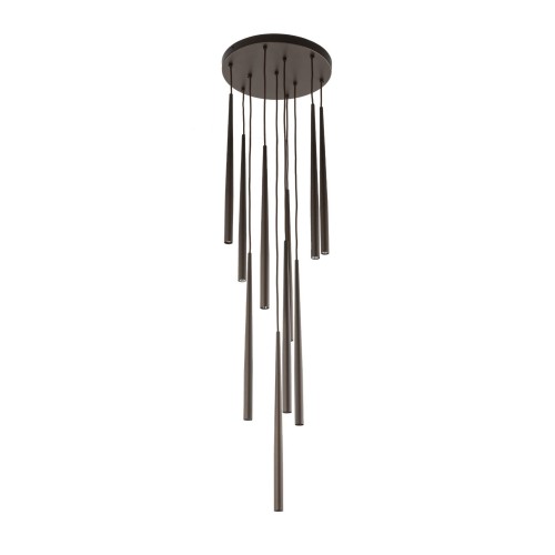 Lampa wisząca nowoczesna elegancka glamour sople patyk rurka brązowa TK Lighting Piano 10110 10x8W G9