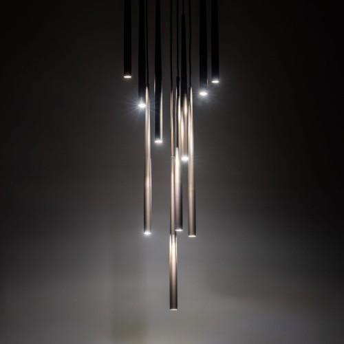 Lampa wisząca nowoczesna elegancka glamour sople patyk rurka brązowa TK Lighting Piano 10110 10x8W G9
