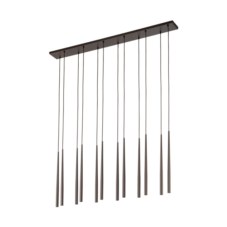 Lampa wisząca nowoczesna elegancka glamour sople patyk rurka brązowa TK Lighting Piano 10111 12x8W G9