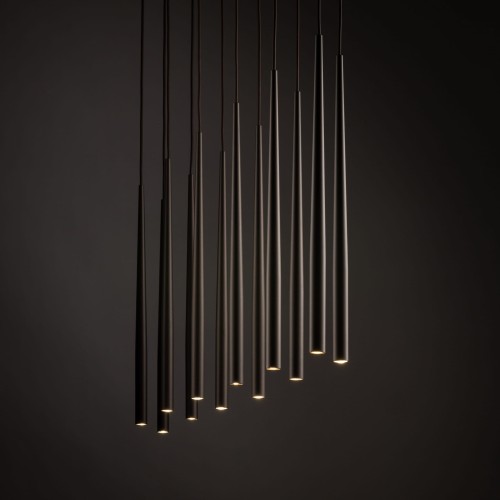 Lampa wisząca nowoczesna elegancka glamour sople patyk rurka brązowa TK Lighting Piano 10111 12x8W G9