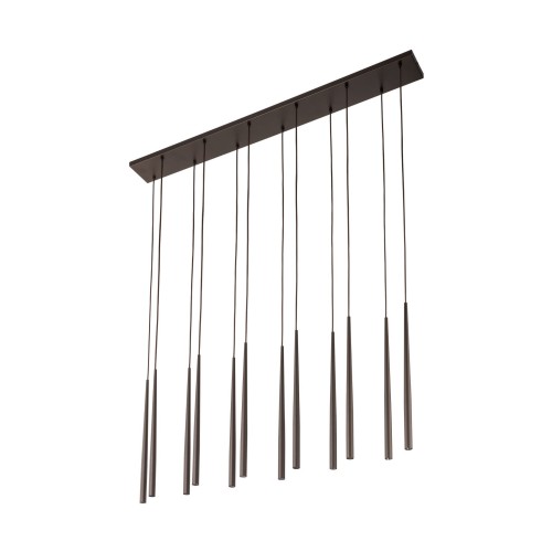 Lampa wisząca nowoczesna elegancka glamour sople patyk rurka brązowa TK Lighting Piano 10111 12x8W G9
