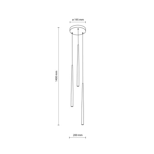 Lampa wisząca nowoczesna elegancka glamour sople patyk rurka brązowa TK Lighting Piano 10109 3x8W G9