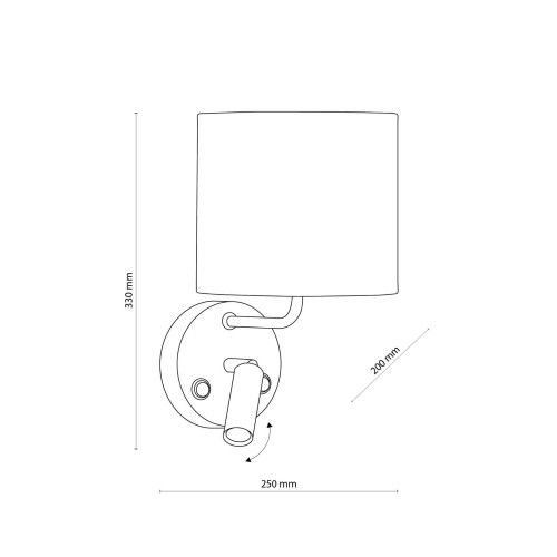 Kinkiet lampa ścienna do czytania z włącznikiem nowoczesny elegancki klosz metalowy tuba rurka czarny TK Lighting Enzo 4234 1x6W G9