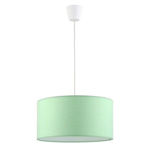 Lampa wisząca nowoczesna klasyczna loft abażur materiałowy mietowy biała TK Lighting Rondo 3233 1x15W E27