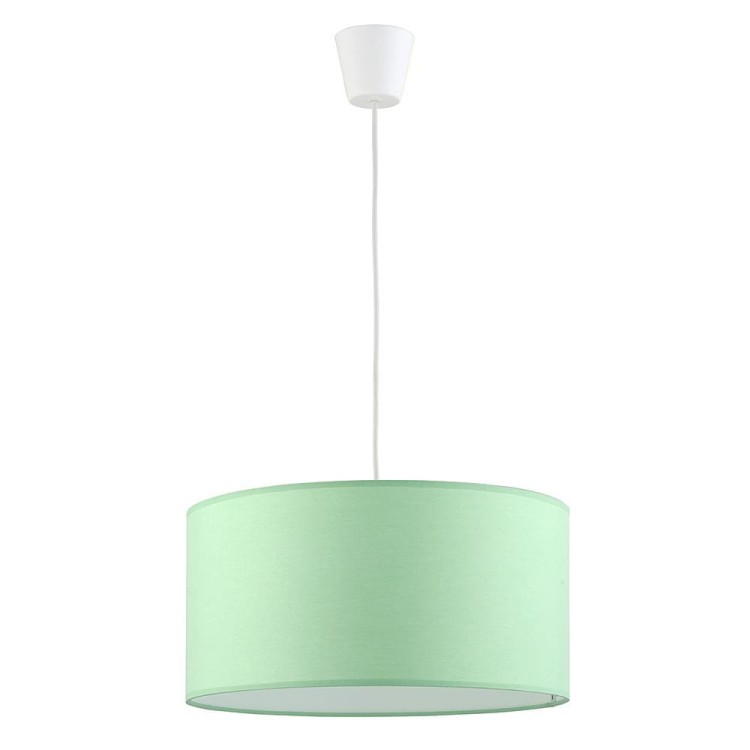 Lampa wisząca nowoczesna klasyczna loft abażur materiałowy mietowy biała TK Lighting Rondo 3233 1x15W E27