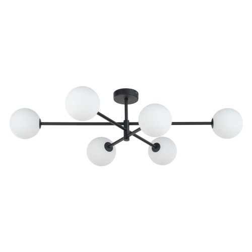Tk Lighting Sarius 4734 plafon lampa sufitowa 6x6W G9 czarny biały