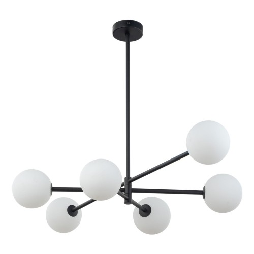 Tk Lighting Sarius 4732 lampa wisząca 6x6W G9 czarna biała