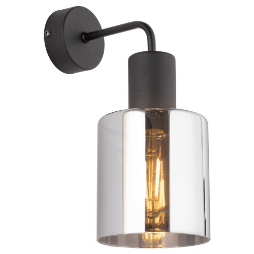 Kinkiet nowoczesny elegancki glamour loft industrialny klosz szklany czarny grafitowy TK Lighting Sierra 6652 1x15W E27