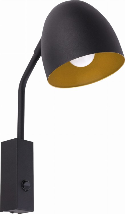 Funkcjonalny kinkiet z serii SOHO BLACK na wysięgniku z włącznikiem do salonu, sypialni i biura 4167 TK Lighting E27 1X15W
