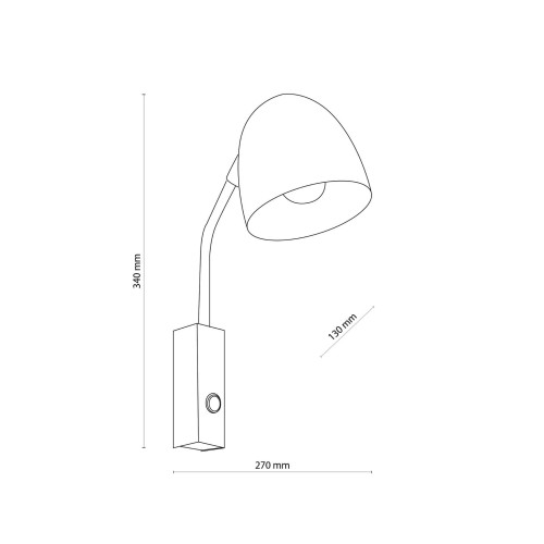 Funkcjonalny kinkiet z serii SOHO BLACK na wysięgniku z włącznikiem do salonu, sypialni i biura 4167 TK Lighting E27 1X15W