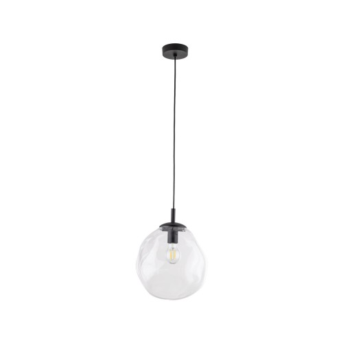 Lampa wisząca nowoczesna elegancka rock melt klosz szklany transparentna czarna TK Lighting Sol 10082 1x15W E27
