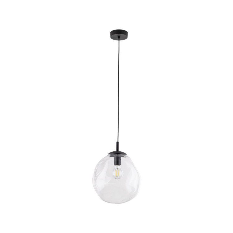 Lampa wisząca nowoczesna elegancka rock melt klosz szklany transparentna czarna TK Lighting Sol 10082 1x15W E27