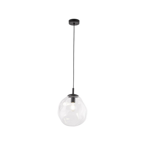 Lampa wisząca nowoczesna elegancka rock melt klosz szklany transparentna czarna TK Lighting Sol 10082 1x15W E27