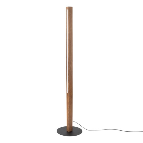 Lampa podłogowa nowoczesna skandynawska boho loft słupek drewniany orzech czarna TK Lighting Teo 1410 1x36W LED 3000K