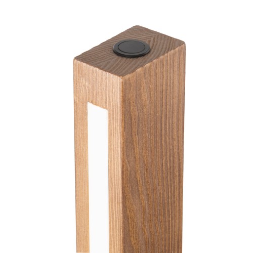 Lampa podłogowa nowoczesna skandynawska boho loft słupek drewniany orzech czarna TK Lighting Teo 1410 1x36W LED 3000K