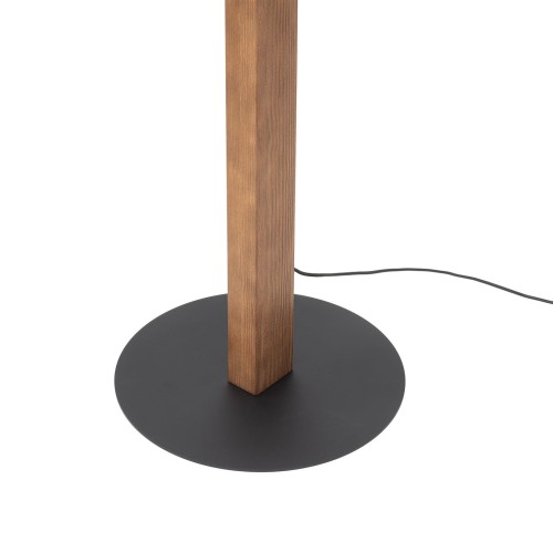 Lampa podłogowa nowoczesna skandynawska boho loft słupek drewniany orzech czarna TK Lighting Teo 1410 1x36W LED 3000K