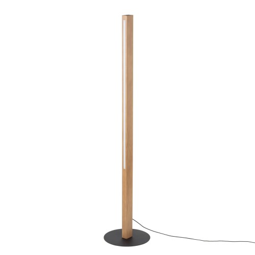 Lampa podłogowa nowoczesna skandynawska boho loft słupek drewniany sosna czarna TK Lighting Teo 1391 1x36W LED 3000K