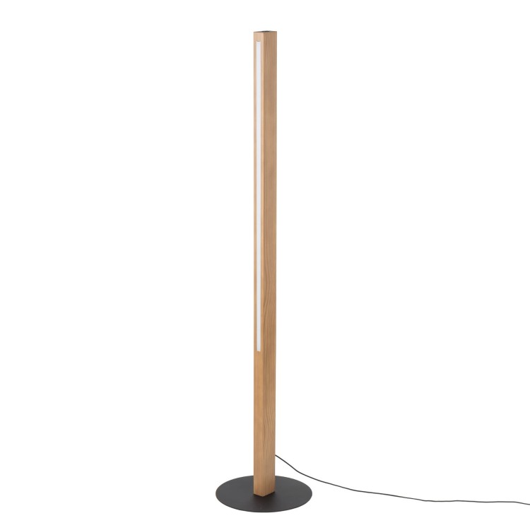 Lampa podłogowa nowoczesna skandynawska boho loft słupek drewniany sosna czarna TK Lighting Teo 1391 1x36W LED 3000K