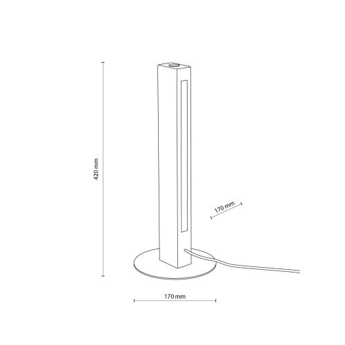 Lampka nowoczesna loft boho skandynawska słupek belka orzech czarna TK Lighting Teo 1411 1x6W LED 3000K 906 lm