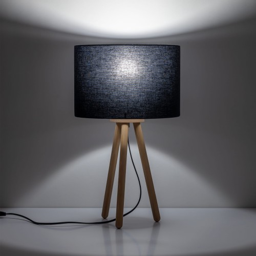 TK LIGHTING TOKYO LAMPA nocna 1-PUNKTOWA tuba sosna czarny 5293 E27 1X15W