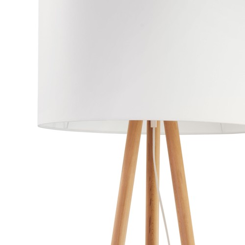 TK LIGHTING TOKYO LAMPA podłogowa 1-PUNKTOWA tuba sosna biały 5287 E27 1X15W